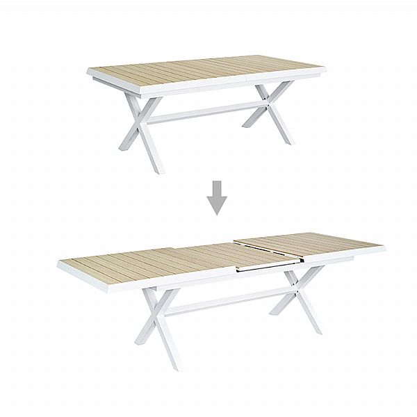 Ausziehbarer Esstisch aus Aluminium für den Terrassengarten - 11D04Z