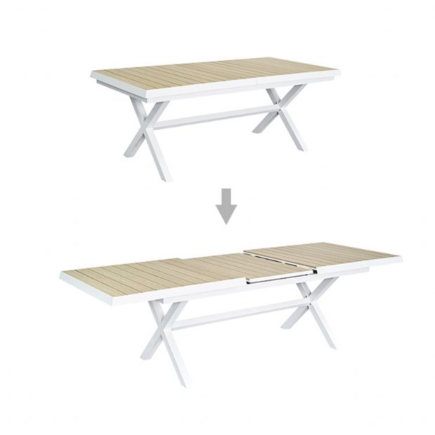 Ausziehbarer Esstisch aus Aluminium für den Terrassengarten - 11D04Z