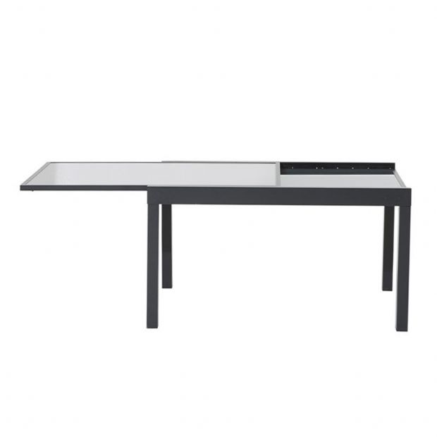 Ausziehbares, klappbares Esstisch-Set aus Aluminium - 11D05I