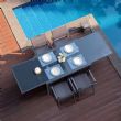 Ausziehbares, klappbares Esstisch-Set aus Aluminium - 11D05I