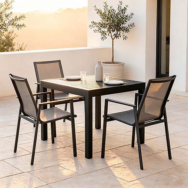 HF Patios Ausziehbarer Aluminium-Esstisch für den Außenbereich im Großhandel für Garten- und Terrassenmöbel - 11D08A