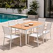 Ausziehbarer Aluminium-Esstisch für die Terrasse im Großhandel mit Holzoptik-Lattenplatte - 11D08F