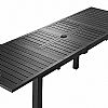 Ausziehbarer Terrassentisch aus Aluminium mit Klappplatten und Sonnenschirmloch für den Garten - 11D26B