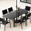 Ausziehbarer Terrassentisch aus Aluminium mit Klappplatten und Sonnenschirmloch für den Garten - 11D26B