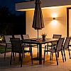 Ausziehbarer Terrassentisch aus Aluminium mit Klappplatten und Sonnenschirmloch für den Garten - 11D26B