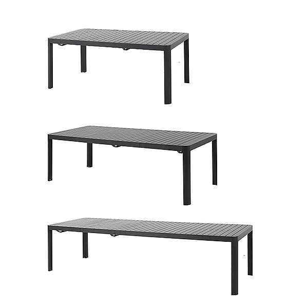 Großhandel: Ausziehbarer Outdoor - Esstisch aus Aluminium mit Lamellenplatte - rechteckiger Terrassen - und Gartentisch - 11D26C