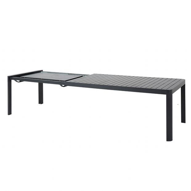 Großhandel: Ausziehbarer Outdoor - Esstisch aus Aluminium mit Lamellenplatte - rechteckiger Terrassen - und Gartentisch - 11D26C