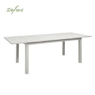 Weißer Aluminium-ausziehbarer Terrassentisch für 6-8...