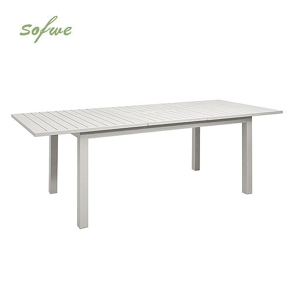 Weißer Aluminium-ausziehbarer Terrassentisch für 6-8 Personen - 11D26D