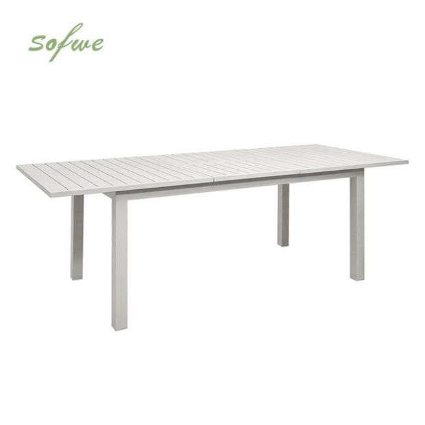 Weißer Aluminium-ausziehbarer Terrassentisch für 6-8 Personen - 11D26D