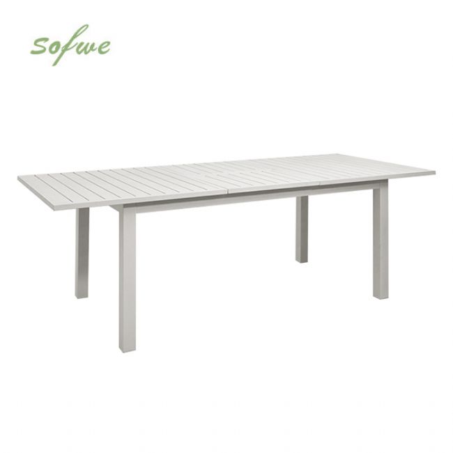 Weißer Aluminium-ausziehbarer Terrassentisch für 6-8 Personen - 11D26D
