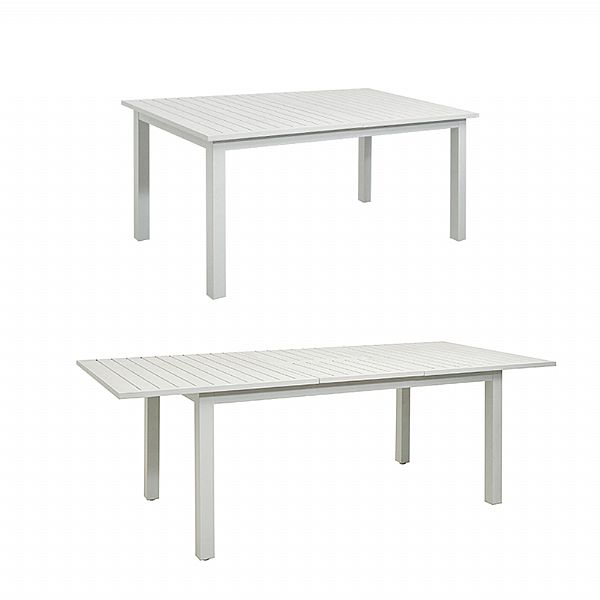 Weißer Aluminium-ausziehbarer Terrassentisch für 6-8 Personen - 11D26D
