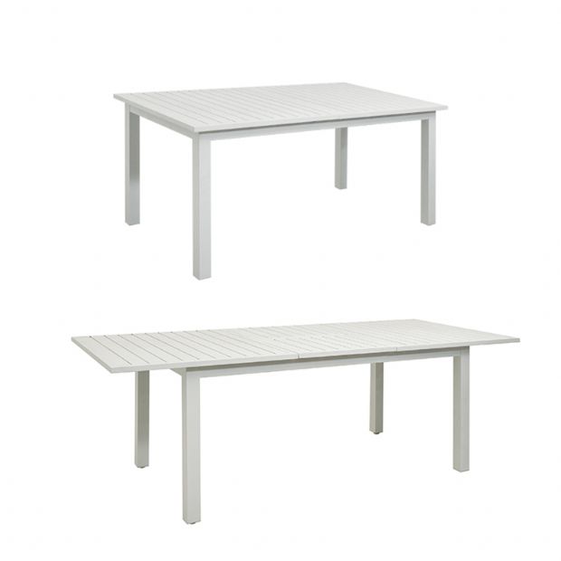 Weißer Aluminium-ausziehbarer Terrassentisch für 6-8 Personen - 11D26D