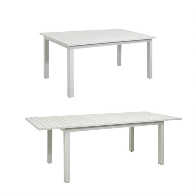 Weißer Aluminium-ausziehbarer Terrassentisch für 6-8 Personen - 11D26D