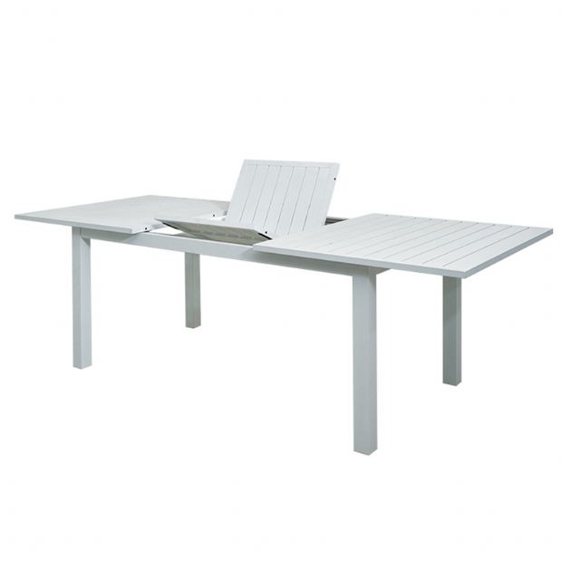 Weißer Aluminium-ausziehbarer Terrassentisch für 6-8 Personen - 11D26D