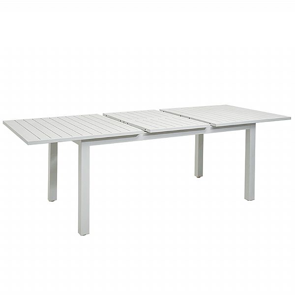 Weißer Aluminium-ausziehbarer Terrassentisch für 6-8 Personen - 11D26D