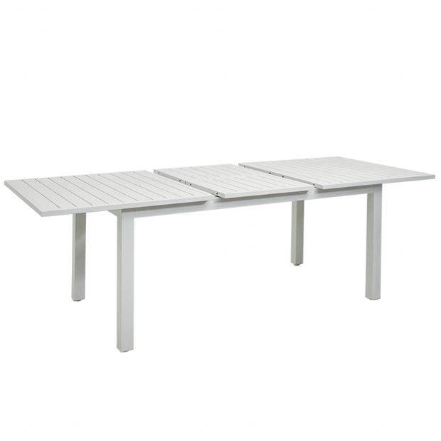 Weißer Aluminium-ausziehbarer Terrassentisch für 6-8 Personen - 11D26D