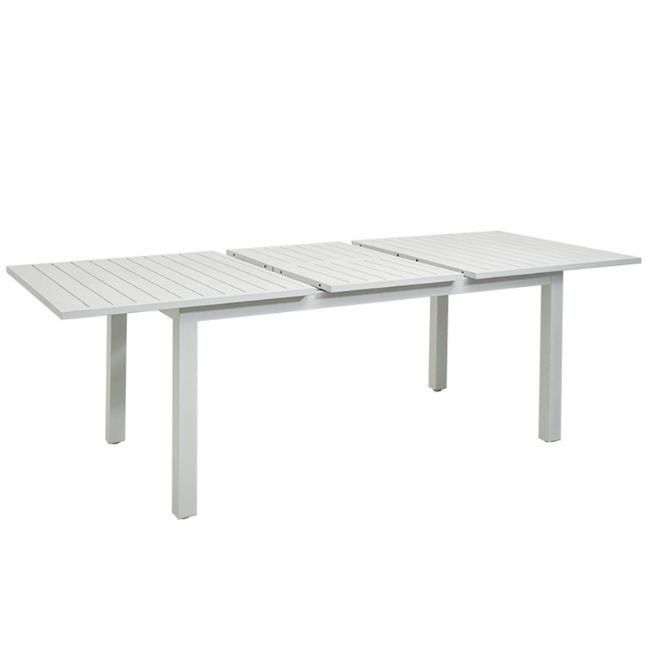 Weißer Aluminium-ausziehbarer Terrassentisch für 6-8 Personen - 11D26D