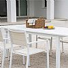 Weißer Aluminium-ausziehbarer Terrassentisch für 6-8 Personen - 11D26D