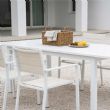 Weißer Aluminium-ausziehbarer Terrassentisch für 6-8 Personen - 11D26D