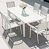 Weißer Aluminium-ausziehbarer Terrassentisch für 6-8 Personen - 11D26D