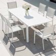 Weißer Aluminium-ausziehbarer Terrassentisch für 6-8 Personen - 11D26D