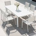 Weißer Aluminium-ausziehbarer Terrassentisch für 6-8 Personen - 11D26D