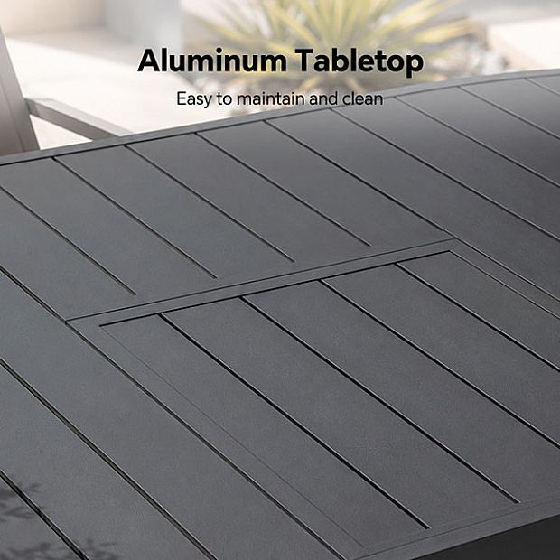 HF Patios Runder Ausziehbarer Esstisch aus Aluminium für den Außenbereich mit Butterfly-Auszug | Großhandel - 11D26L