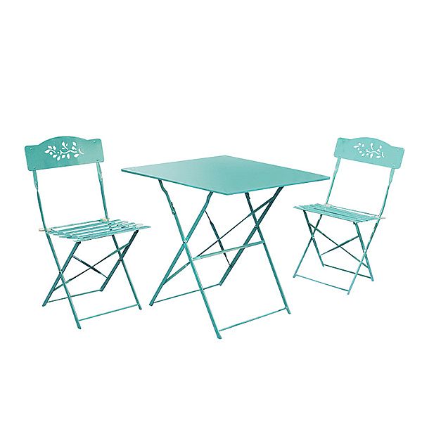 3-teiliges klappbares Gartenmöbel-Bistro-Set aus Metall - 10B01E