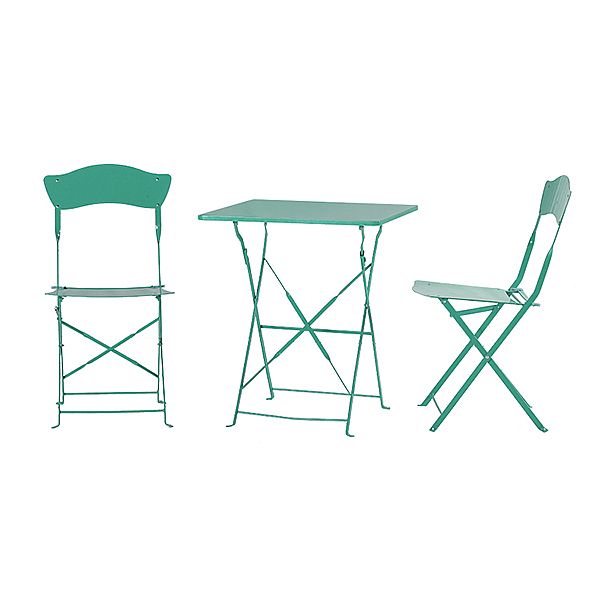 Klappbarer Terrassentisch und Stühle aus Metall für den Außenbereich - 10B01F