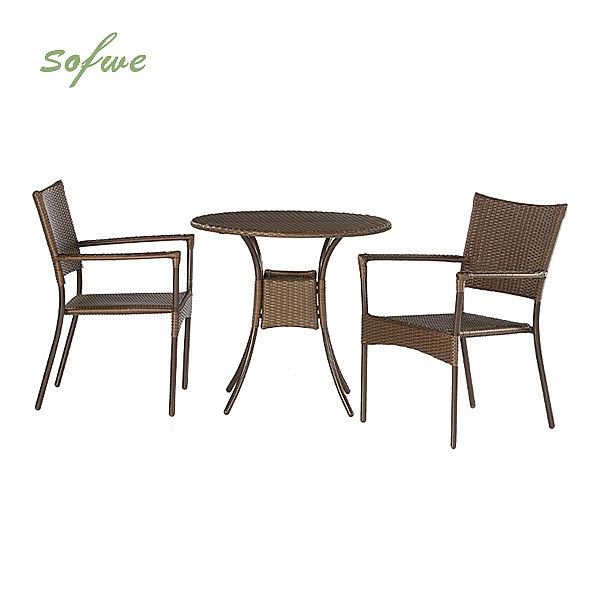3-teiliges Bistro-Set aus Korbgeflecht - 10B01J