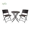 3-teiliges, zusammenklappbares Bistro-Set aus Korbgeflecht und Rattan - 10B01M