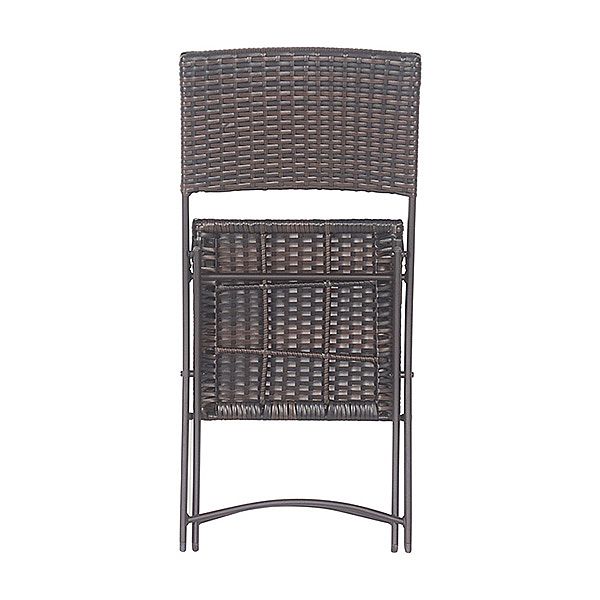 3-teiliges, zusammenklappbares Bistro-Set aus Korbgeflecht und Rattan - 10B01M