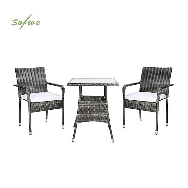 3-teiliges Rattan-Bistro-Set für den Außenbereich - 10B01Q