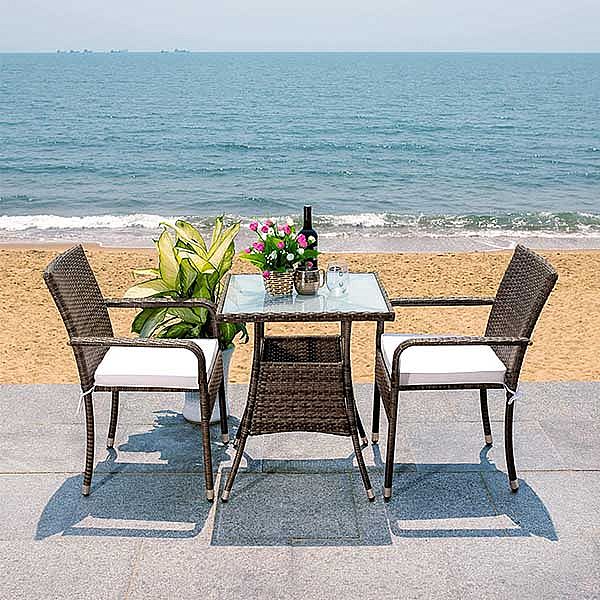 3-teiliges Rattan-Bistro-Set für den Außenbereich - 10B01Q