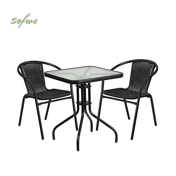 3-teiliges Rattan-Esstisch-Set - 10B01W