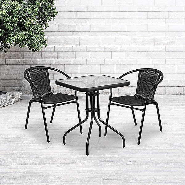 3-teiliges Rattan-Esstisch-Set - 10B01W