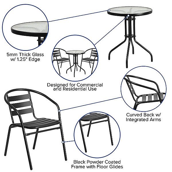 Metallrahmen-Terrassenmöbel-Set Bistro-Set - 10B01Y
