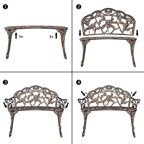 Gartenstuhl aus antikem Aluminiumguss für den Außenbereich - 10B01Z