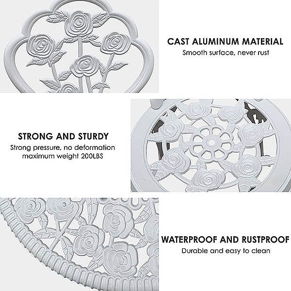 Antike Bistro-Sets aus gegossenem Aluminium für den Außenbereich - 10B02B