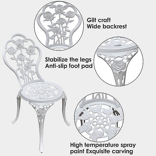 Antike Bistro-Sets aus gegossenem Aluminium für den Außenbereich - 10B02B