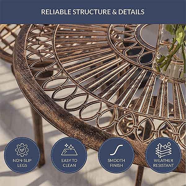 Metall-Balkon-Garten-Terrasse-Bistro-Set - 10B02C