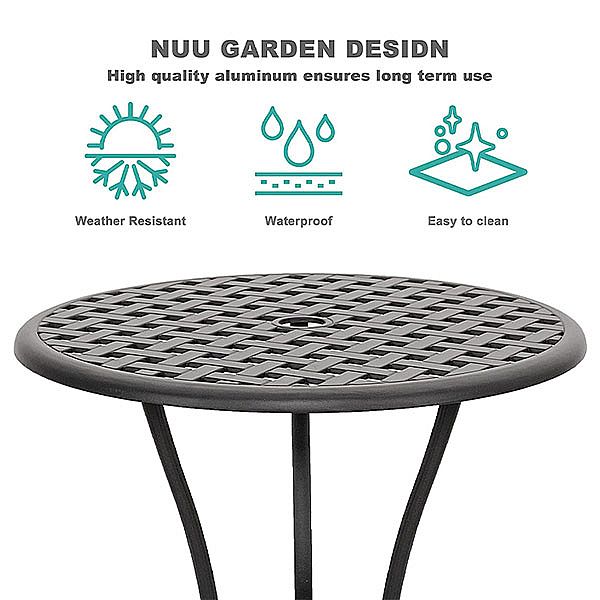 Modernes Garten-Bistro-Set aus Aluminiumguss - 10B02D