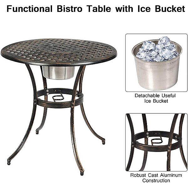 Wetterfestes antikes Metall-Bistro-Terrassen-Set - 10B02E