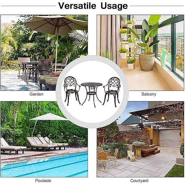 Wetterfestes antikes Metall-Bistro-Terrassen-Set - 10B02E