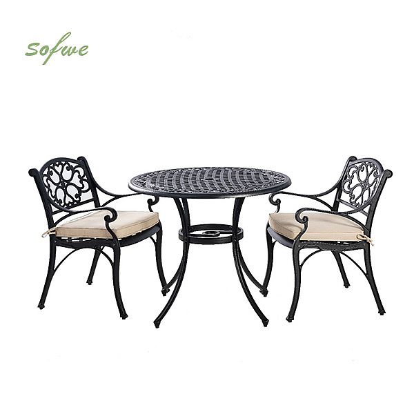 3-teiliges Terrassen-Bistro-Set aus Aluminiumguss - 10B02F