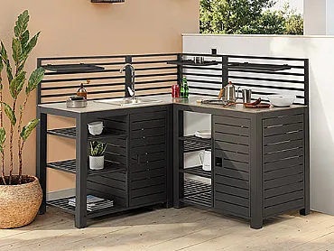 Layouts für Outdoor-Küchen-Sets für Terrassen und Gärten: Ein modularer Ansatz, der sich verkauft
