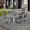 6-Personen-Esstischset für den Außenbereich mit Glasplatte - 11D01G