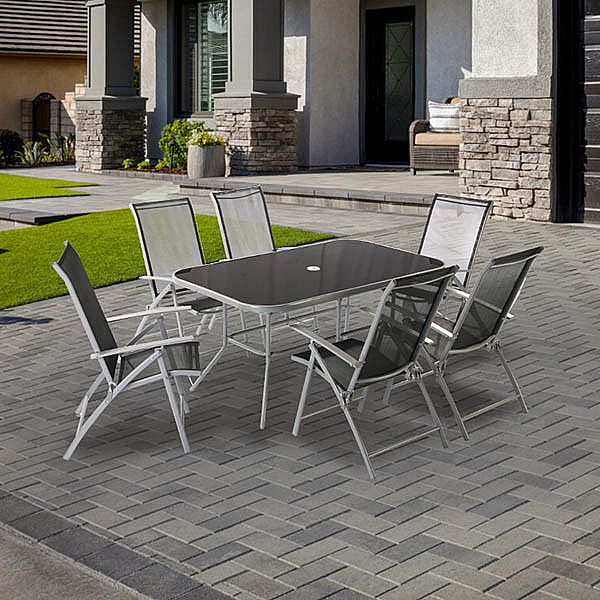 Modisches Garten-Ess-Set für den Außenbereich - 11D01I