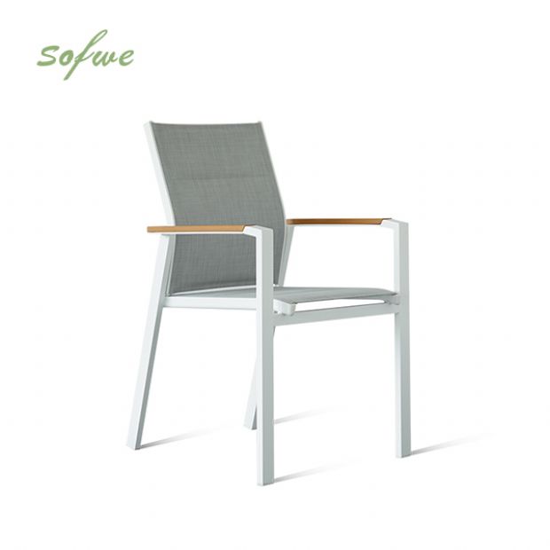 Garten Aluminium Baumwolle gepolstert Dining Armchair - 11D11I